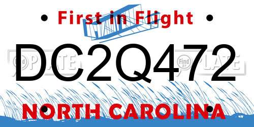 DC2Q472 North Carolina License Plate