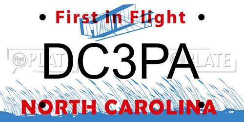 DC3PA North Carolina License Plate