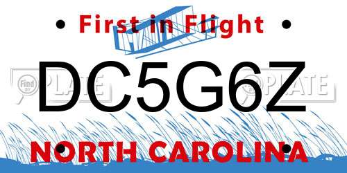 DC5G6Z North Carolina License Plate