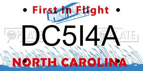DC5I4A North Carolina License Plate