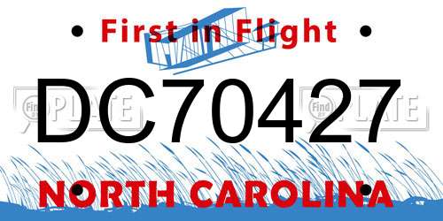 DC70427 North Carolina License Plate
