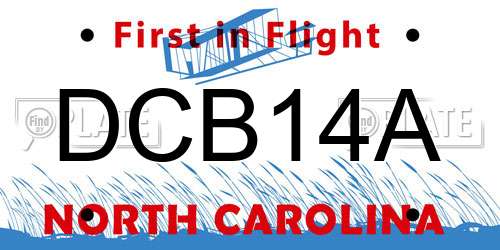 DCB14A North Carolina License Plate