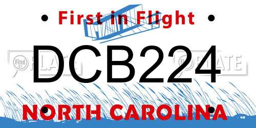 DCB224 North Carolina License Plate