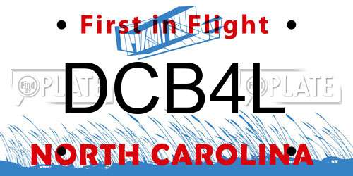 DCB4L North Carolina License Plate