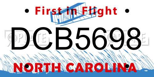 DCB5698 North Carolina License Plate