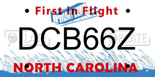 DCB66Z North Carolina License Plate