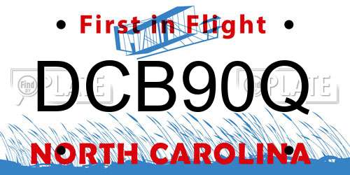 DCB90Q North Carolina License Plate