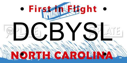 DCBYSL North Carolina License Plate