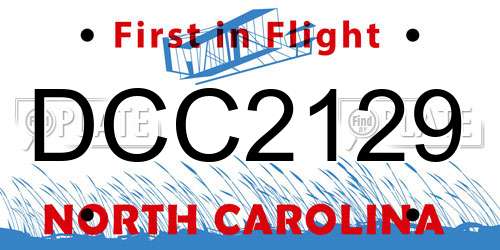 DCC2129 North Carolina License Plate