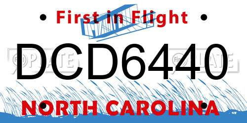 DCD6440 North Carolina License Plate