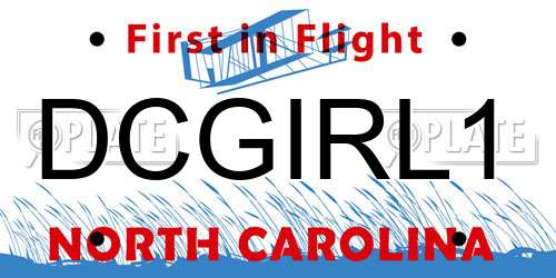 DCGIRL1 North Carolina License Plate
