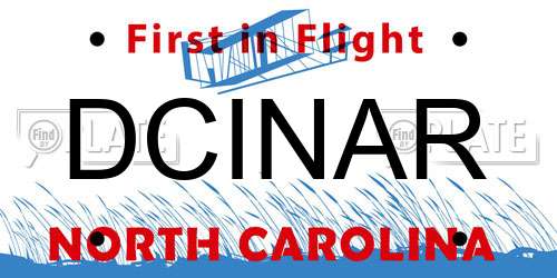 DCINAR North Carolina License Plate