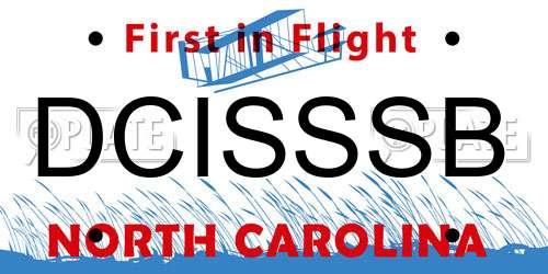 DCISSSB North Carolina License Plate