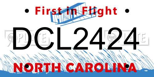 DCL2424 North Carolina License Plate