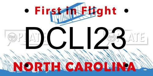 DCLI23 North Carolina License Plate