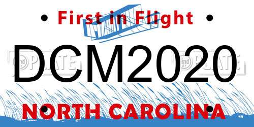 DCM2020 North Carolina License Plate