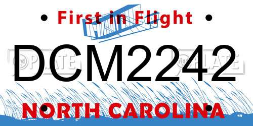 DCM2242 North Carolina License Plate