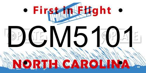 DCM5101 North Carolina License Plate