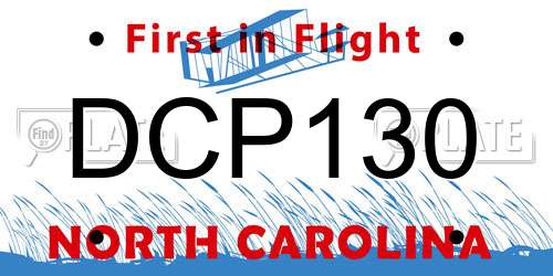 DCP130 North Carolina License Plate