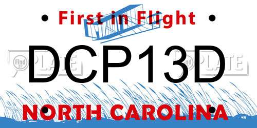 DCP13D North Carolina License Plate