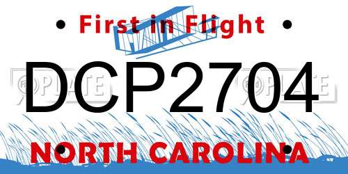 DCP2704 North Carolina License Plate