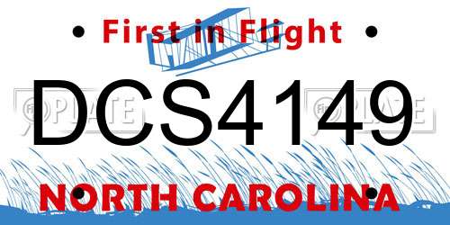 DCS4149 North Carolina License Plate