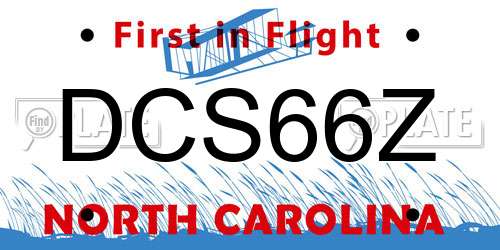 DCS66Z North Carolina License Plate