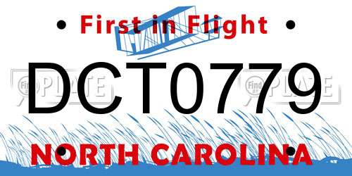 DCT0779 North Carolina License Plate