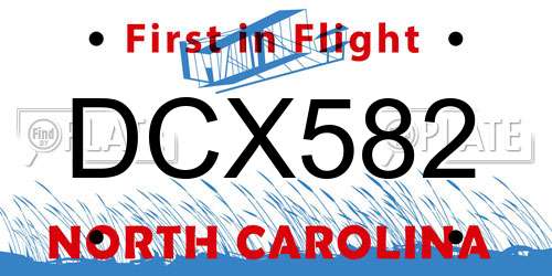 DCX582 North Carolina License Plate