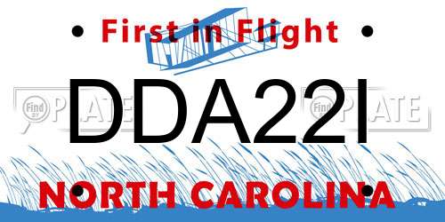 DDA22I North Carolina License Plate