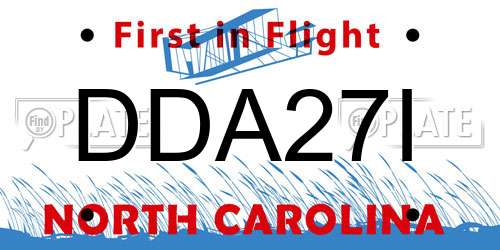 DDA27I North Carolina License Plate