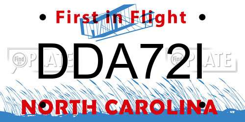 DDA72I North Carolina License Plate