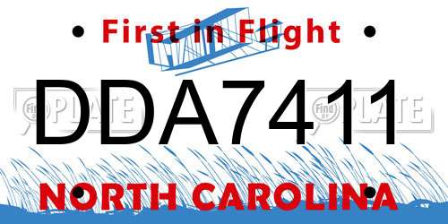 DDA7411 North Carolina License Plate