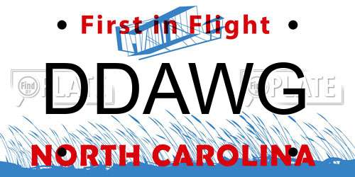 DDAWG North Carolina License Plate
