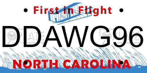 DDAWG96 North Carolina License Plate