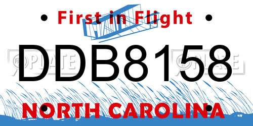 DDB8158 North Carolina License Plate