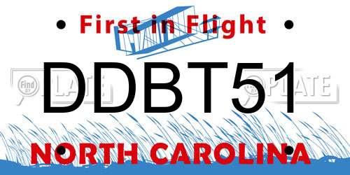 DDBT51 North Carolina License Plate