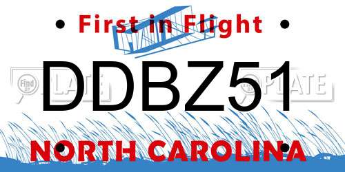 DDBZ51 North Carolina License Plate