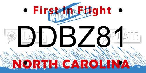 DDBZ81 North Carolina License Plate