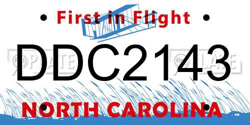 DDC2143 North Carolina License Plate