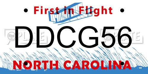 DDCG56 North Carolina License Plate