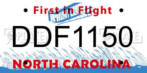DDF1150 North Carolina License Plate