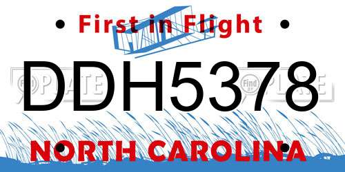 DDH5378 North Carolina License Plate