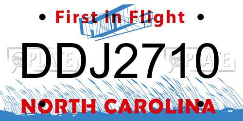 DDJ2710 North Carolina License Plate
