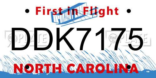 DDK7175 North Carolina License Plate