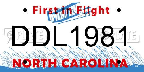 DDL1981 North Carolina License Plate
