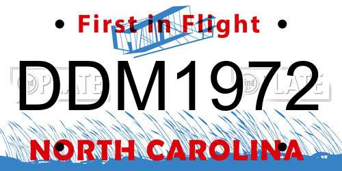 DDM1972 North Carolina License Plate