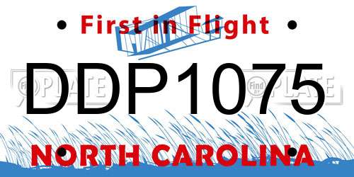 DDP1075 North Carolina License Plate