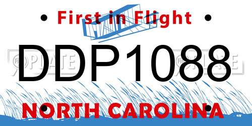 DDP1088 North Carolina License Plate