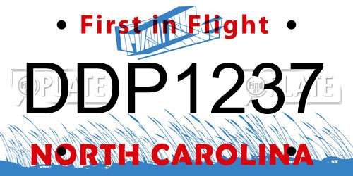DDP1237 North Carolina License Plate